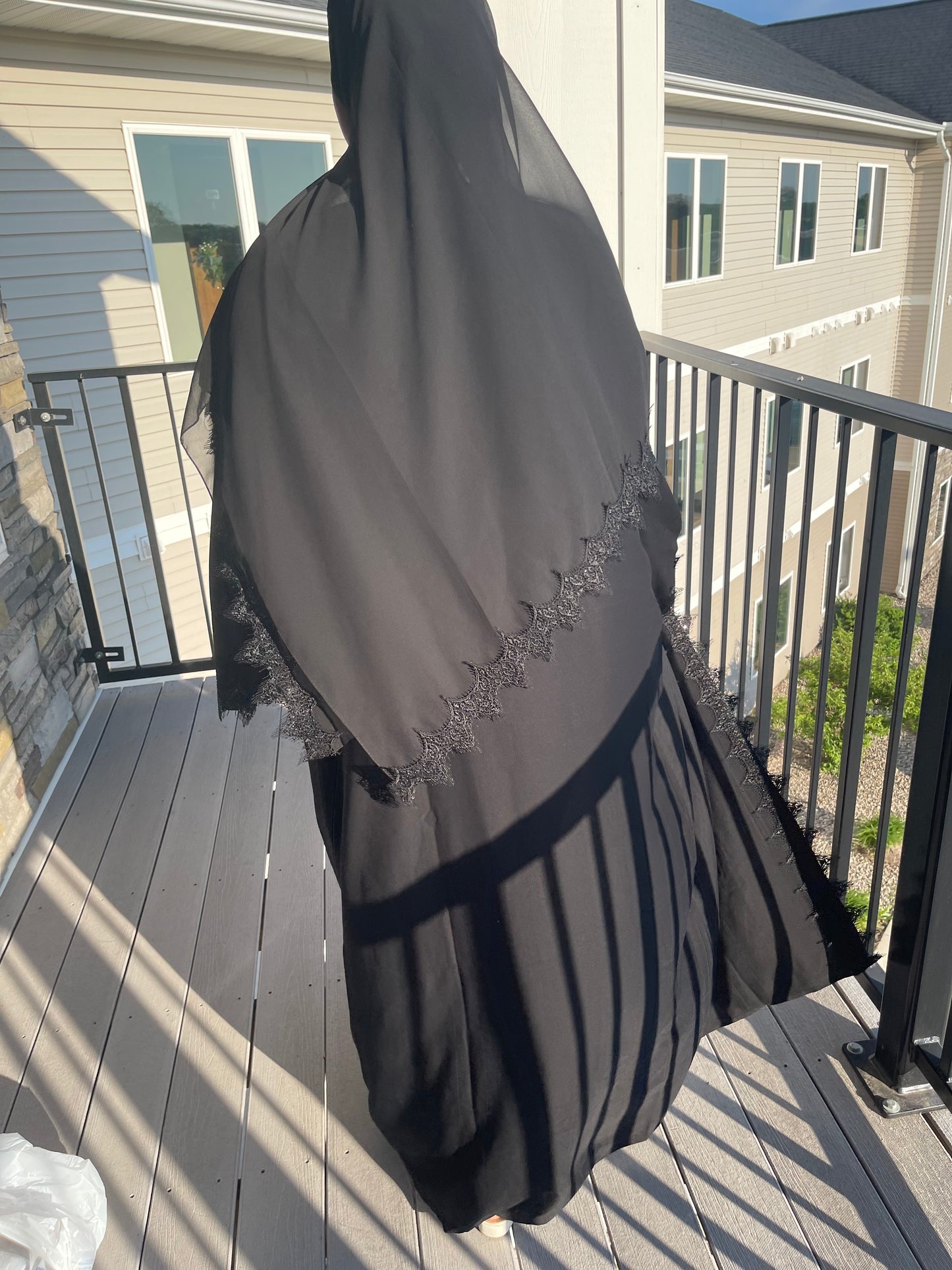 Black Lace Abaya