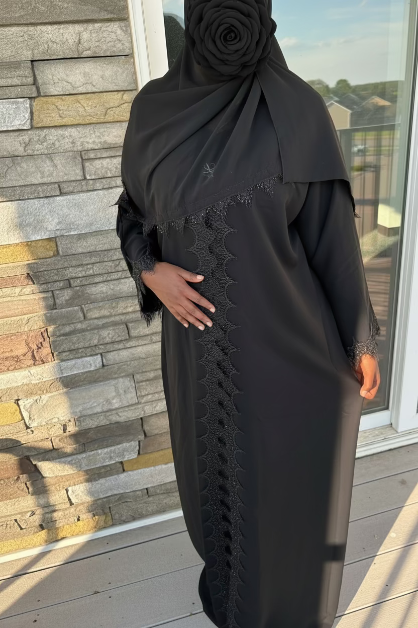 Black Lace Abaya