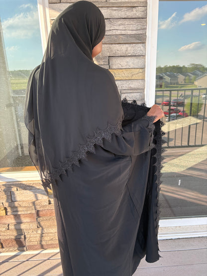Black Lace Abaya