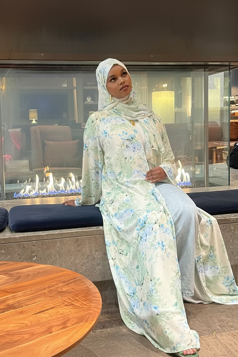 Floral abaya